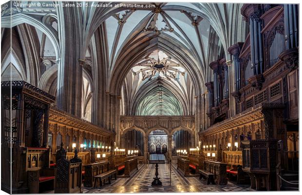  The Quire or Choir of Bristol Cathedral Canvas Print by Carolyn Eaton