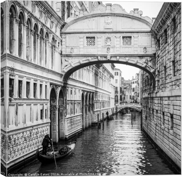 Bridge of Sighs, Venice Canvas Print by Carolyn Eaton