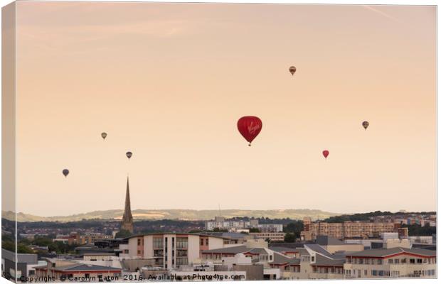 Balloons over Bristol Canvas Print by Carolyn Eaton