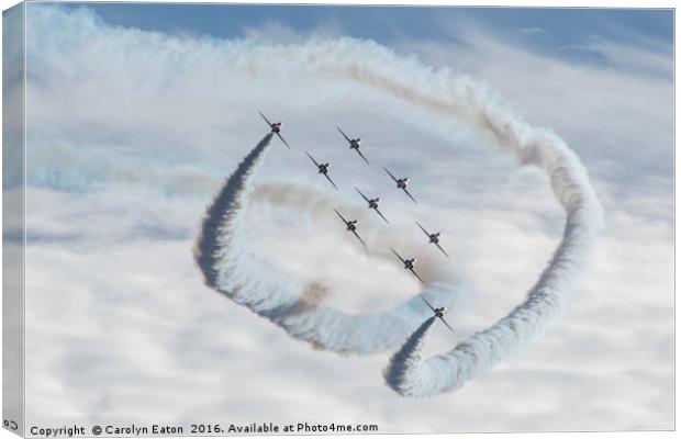 The Royal Air Force Aerobatic Team or Red Arrows Canvas Print by Carolyn Eaton