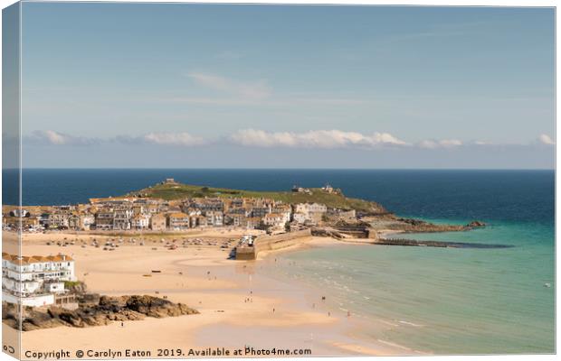 St Ives in Summer Canvas Print by Carolyn Eaton