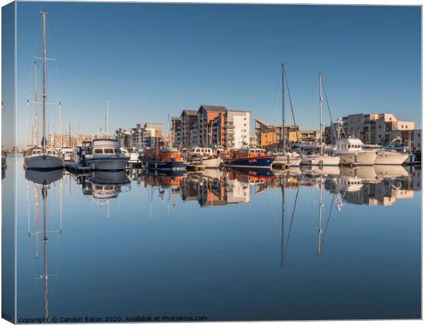 Marina Quays, Portishead, North Somerset Canvas Print by Carolyn Eaton