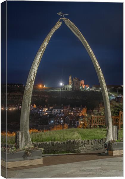 Enchanting Night View of Whitby Canvas Print by Alan Tunnicliffe