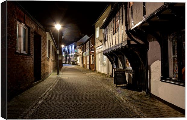 night scene stafford Canvas Print by Alan Tunnicliffe