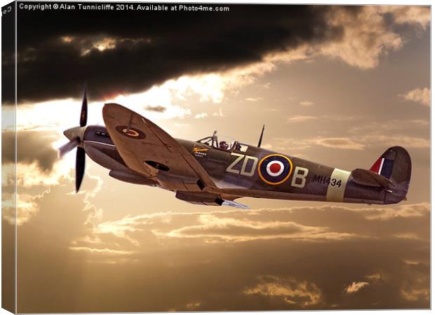  Supermarine Spitfire Canvas Print by Alan Tunnicliffe