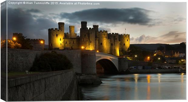  Conwy castle Canvas Print by Alan Tunnicliffe