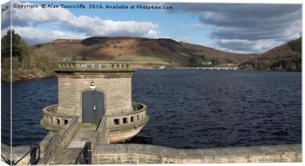 Ladybower reservoir Canvas Print by Alan Tunnicliffe