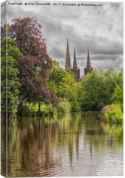 Majestic Lichfield Cathedral Canvas Print by Alan Tunnicliffe