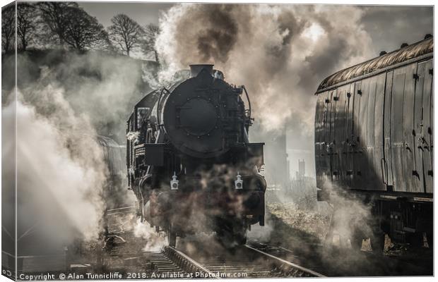 Steam locomotive Canvas Print by Alan Tunnicliffe