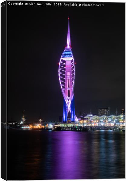 Spinnaker Tower Canvas Print by Alan Tunnicliffe