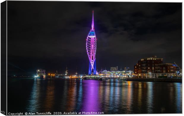 Spinnaker Tower Canvas Print by Alan Tunnicliffe