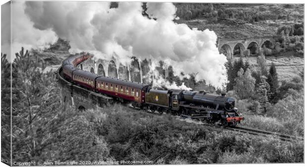 Magical ride on the Jacobite steam train Canvas Print by Alan Tunnicliffe