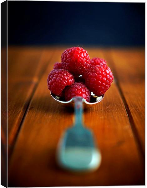 Delicious raspberries Canvas Print by Rachael Drake