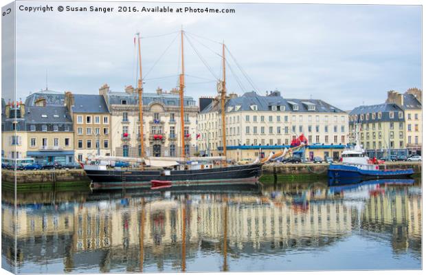 Cherbourgh Harbour Normandy France Canvas Print by Susan Sanger