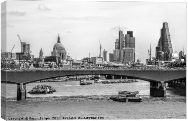 The City of London from the River Thames Canvas Print by Susan Sanger