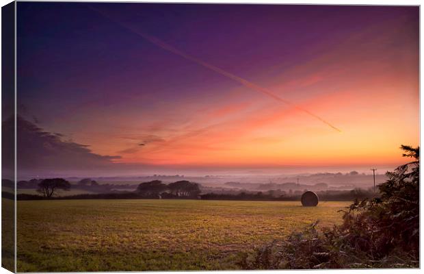 Misty Cornish Sunrise Canvas Print by Christine Smart