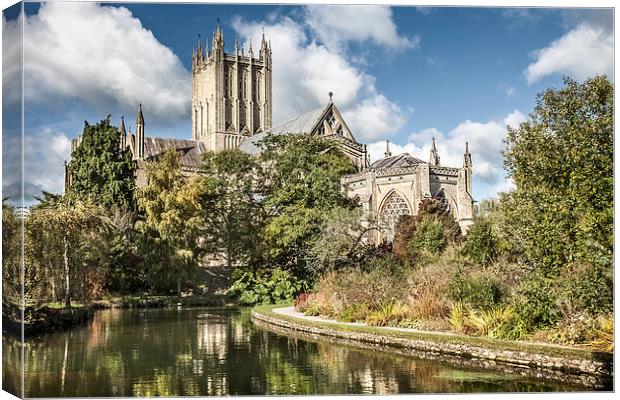 Wells Cathedral Reflections Canvas Print by Christine Smart