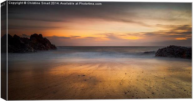 Llanddwyn Island Vibrant Sunset Colours Canvas Print by Christine Smart