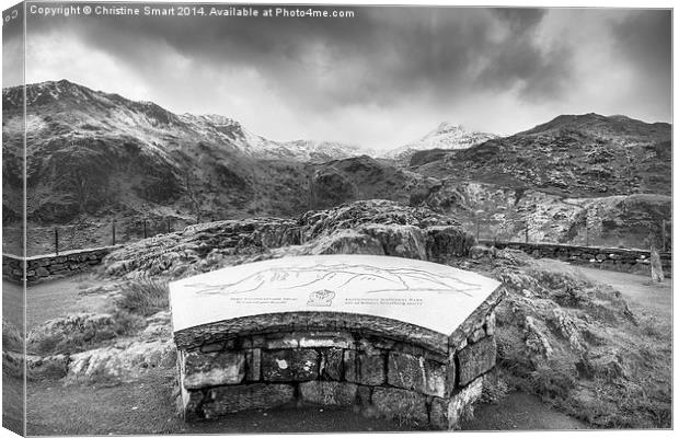  Nant Gwynant Viewpoint B&W Canvas Print by Christine Smart