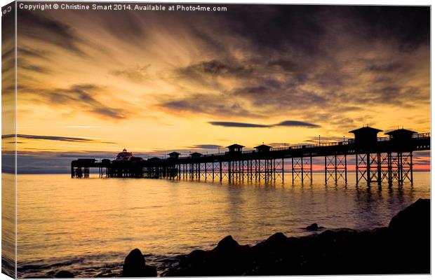  Sunrise at Llandudno Pier Canvas Print by Christine Smart