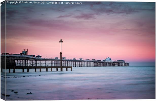  Sunset at Llandudno Pier Canvas Print by Christine Smart