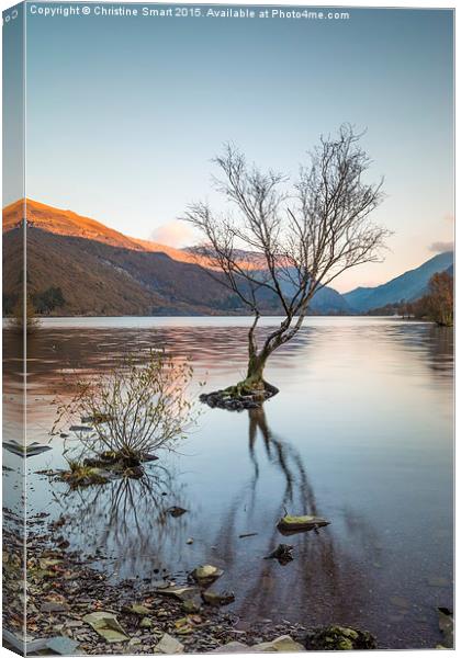  Sunset Reflections at Llyn Padarn Canvas Print by Christine Smart