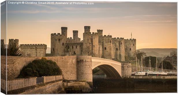  Conwy Castle Sunset Panorama Canvas Print by Christine Smart