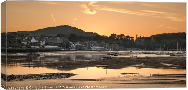 Conwy Harbour Sunset Canvas Print by Christine Smart