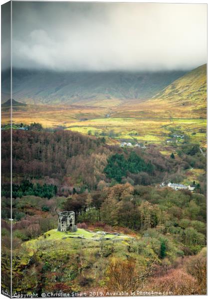 Dolbadarn Castle - A view from above Canvas Print by Christine Smart