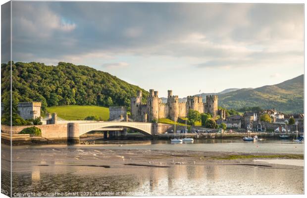 Early Evening at Conwy Castle Canvas Print by Christine Smart