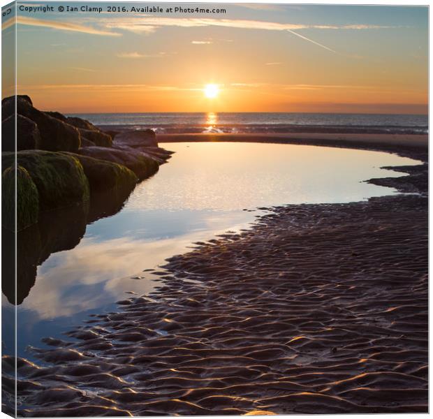 Blackpool Rock pool sunset Canvas Print by Ian Clamp
