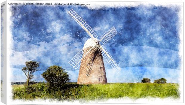 Halnaker Windmill Canvas Print by Helen Hotson