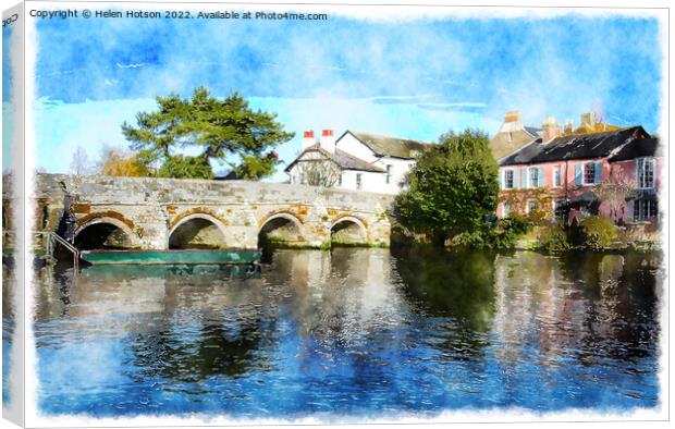 The River Avon at Christchurch in Dorset Canvas Print by Helen Hotson