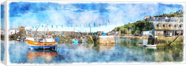 Mevagissey Harbour Canvas Print by Helen Hotson