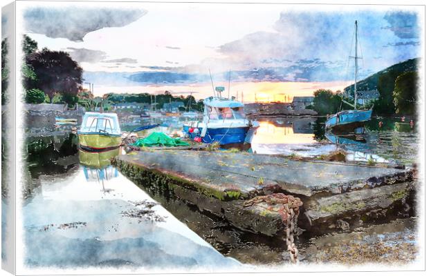 Sunrise on Millbrook Lake Canvas Print by Helen Hotson