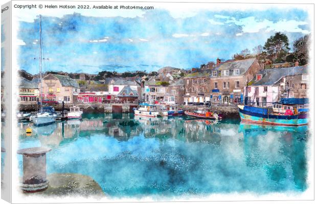 Padstow in Cornwall Painting Canvas Print by Helen Hotson