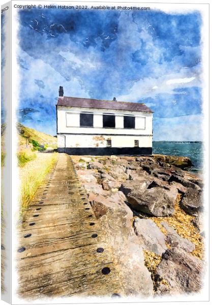 House on the Beach Canvas Print by Helen Hotson