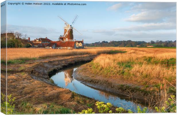 The windmill at Cley next the Sea, Canvas Print by Helen Hotson