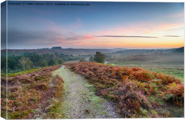 Sunrise over Rockford Common Canvas Print by Helen Hotson