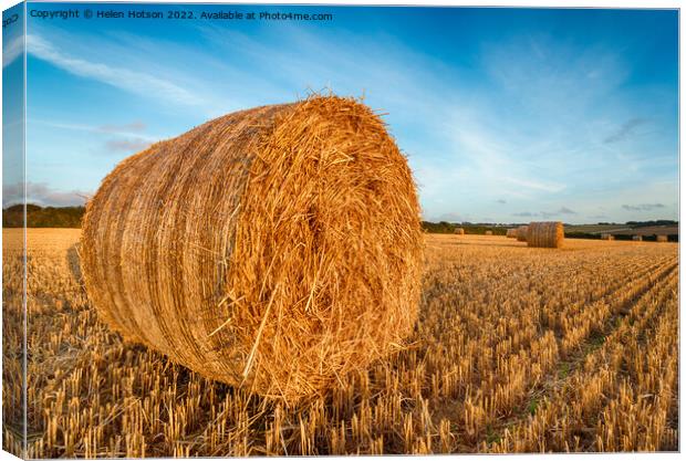Hay Bales Canvas Print by Helen Hotson