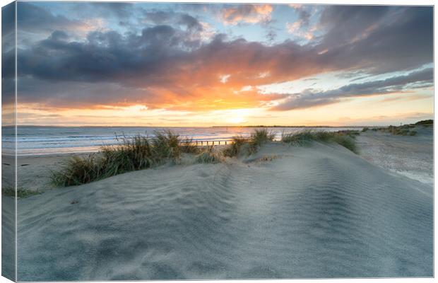 Sand Dunes at West Wittering Canvas Print by Helen Hotson