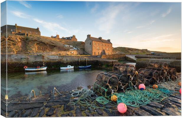 Keiss Harbour in Scotland Canvas Print by Helen Hotson