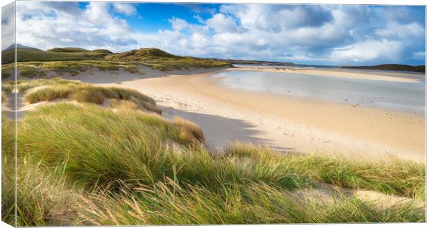 Uig Sands in Scotland Canvas Print by Helen Hotson