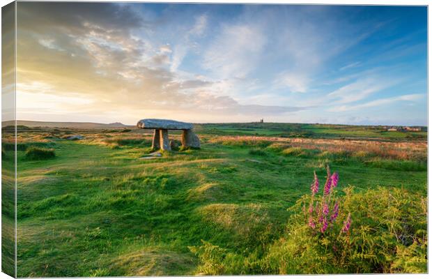 Sumer at Lanyon Quoit in Cornwall Canvas Print by Helen Hotson