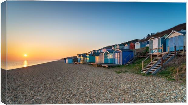 Sunset at Milford Canvas Print by Helen Hotson