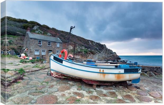 Penberth Cove in Cornwall Canvas Print by Helen Hotson