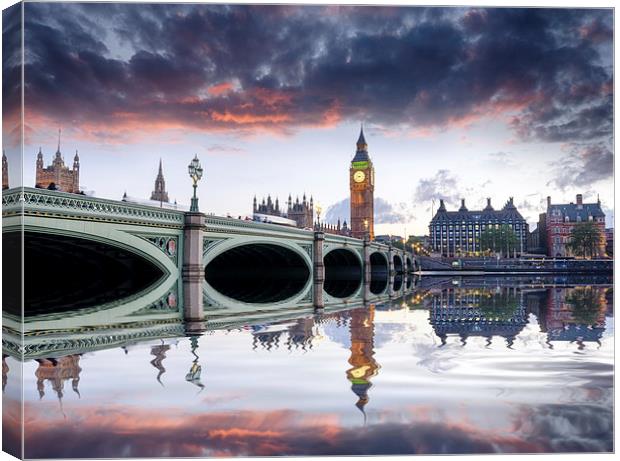 London at Dusk Canvas Print by Helen Hotson