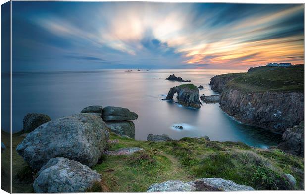 Lands End in Cornwall Canvas Print by Helen Hotson