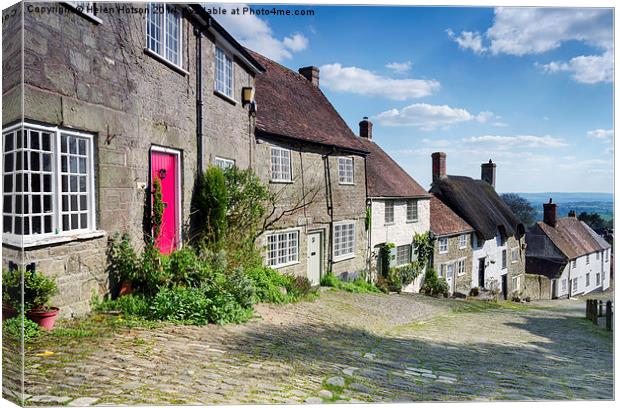 Cobbles at Gold Hill Canvas Print by Helen Hotson