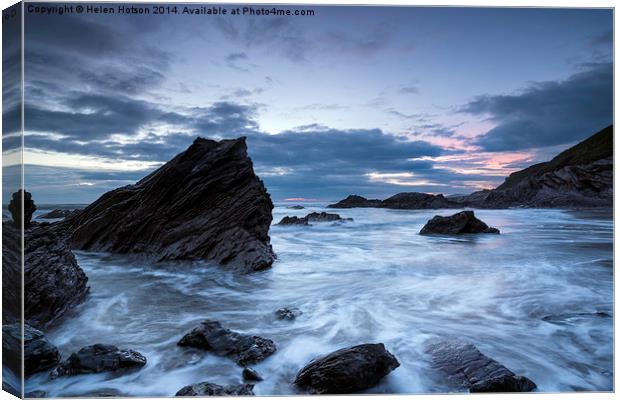 Cornwall Coast at Whitsand Bay Canvas Print by Helen Hotson